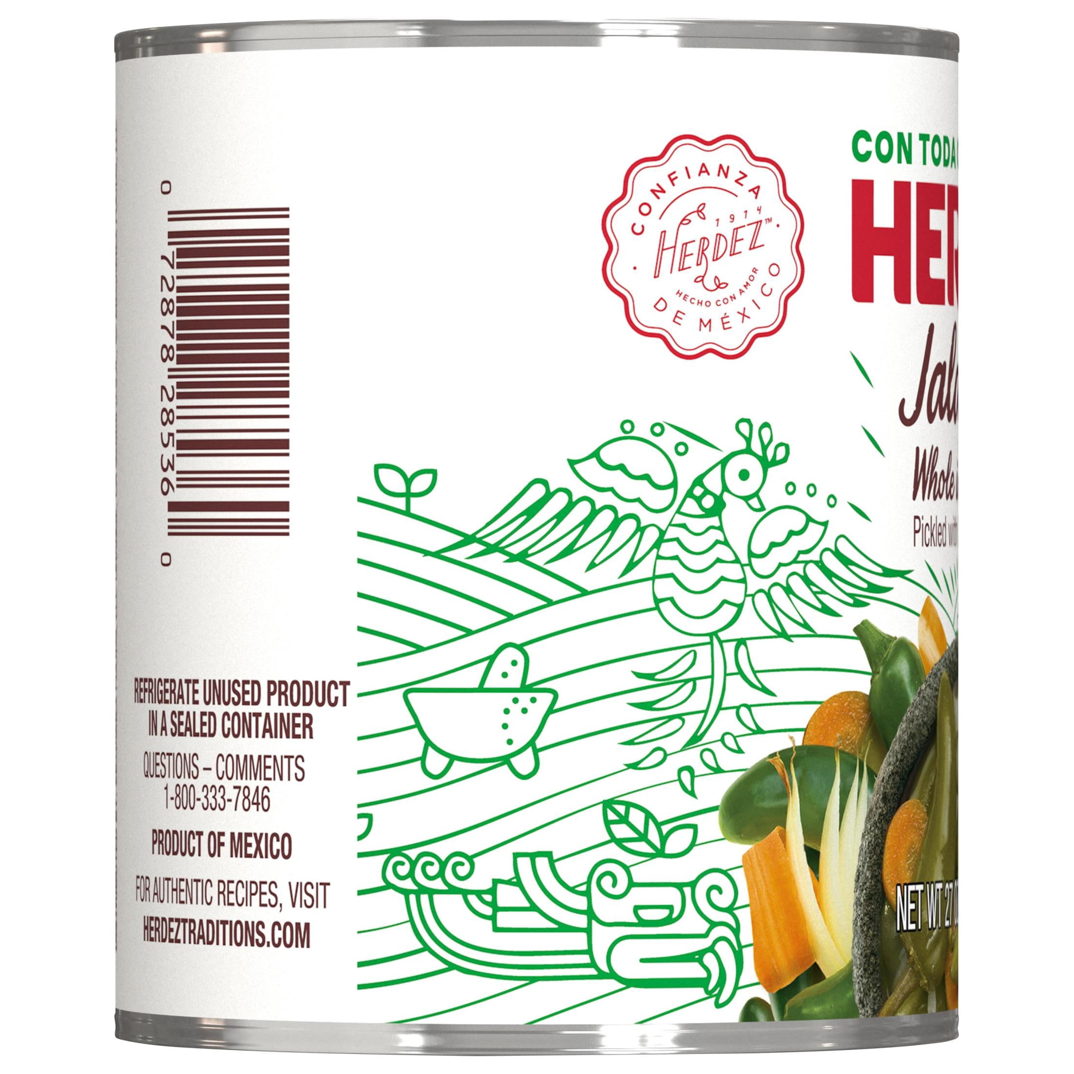 (4 pack) HERDEZ Jalapenos, Shelf-Stable, 27 oz Aluminum Can