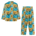 thumbnail image 5 of SCRAWLGOD Sunflower Button Up Pajamas for Women Long Sleeve Pj Woman Pjs with Pockets V Neck Sleepwear Sets for Women Elastic Two Piece Lounge Size 3XL, 5 of 7