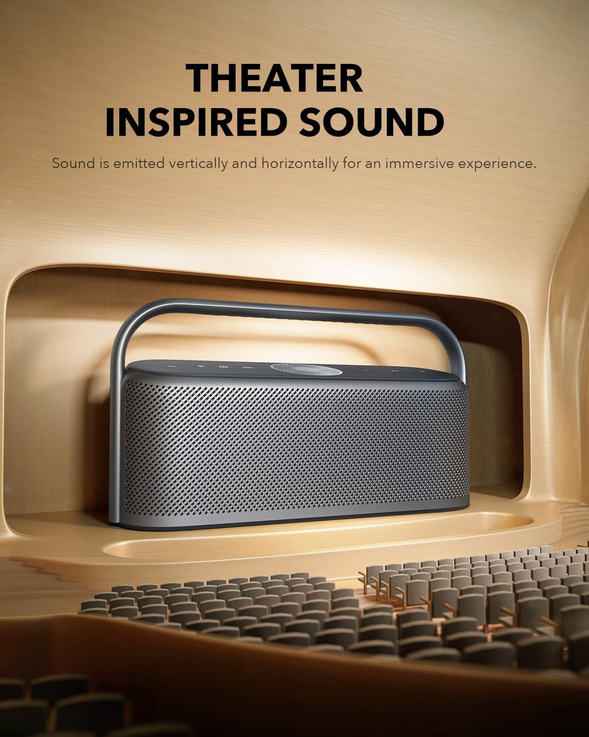 Soundcore Motion X600 By Anker Portable Bluetooth Speaker, Hi-Res Spatial Audio with Wireless 50W Sound, IPX7 Waterproof, Pro EQ, AUX-in, Portable Speaker for Home, Office, Backyard and Bathroom Use