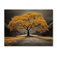 thumbnail image 3 of Designart "Yellow And Grey Tree euphony" Floral Print on Natural Pine Wood, 3 of 5
