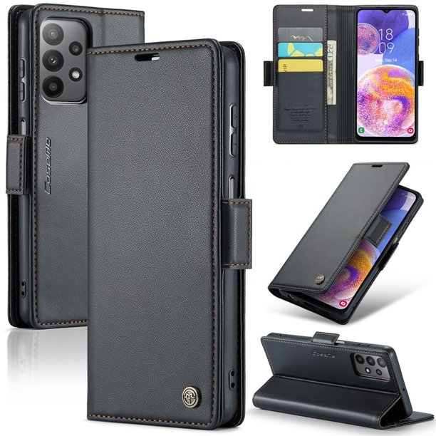 CaseMe Funda de Cuero para Samsung Galaxy A23 5G con Bloqueo RFID, para Samsung Galaxy A23 5G Funda para Mujer Hombre Tarjetero Cierre Magnético Funda Tipo Folio para Samsung Galaxy A23 5G