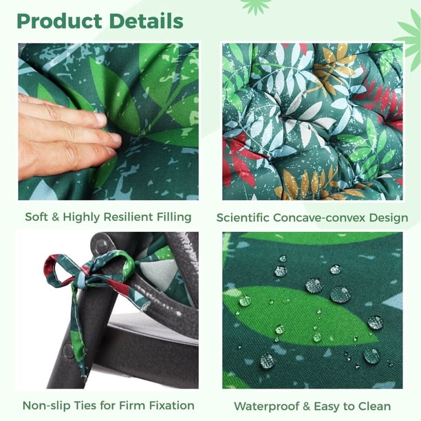 Coussins de balancelle d'extérieur, coussins de rechange épais pour balancelle de 2 à 3 places, pour mobilier d'extérieur avec dossier, coussins de siège inclinables de jardin imperméables (couleur Coussins de balancelle d'extérieur, coussins de rechange épais pour balancelle de 2 à 3 places, pour mobilier d'extérieur avec dossier, coussins de siège inclinables de jardin imperméables (couleur