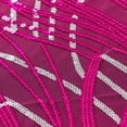 thumbnail image 5 of BalsaCircle 5 Fuchsia Silver Mesh Chair Sashes Wavy Embroidered Sequins Wedding Party Events Reception Catering Home Tableware Decorations Supplies, 5 of 6