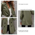 thumbnail image 5 of Suit Jacket Lapel Button Pure Color Pocket Plaid Rolled Cuffs Long Sleeve Jacket for Women Army Green S, 5 of 6