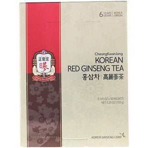 Red Ginseng Tea Cheong Kwan Jang, Korean Red Ginseng Tea, 50 Packets, 0.105 oz (3 g) Each (Pack of 1) ()