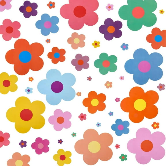 12 Sheet 12 Style Flowers Wall Sticker Flower Waterproof Sticker Peel and Stick Wall Decals for Kitchen Bathroom Bedroom Wall Fireplace Floor Decoration 11.8×8.7 inch