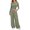 a-Green9615, variant on VNKIDY Women Trousers Suit Cozy Solid Color Two Piece Outfit Long Sleeve Asymmetrical Design Slim Tops Wide Leg Pants Homewear Sets For Relaxing Wear Leisure Sets
