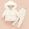 thumbnail image 2 of Gpaecead 1-3T Boys And Girls Baby Winter Snowsuit Coat Thick Detachable Overalls Two-Piece Down Puffer Jacket White, 2 of 6