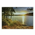 thumbnail image 1 of Landscape Cutting Board, Sunset Dawn in the Forest over Lake of 2 Rivers Algonquin Park Ontario Canada, Decorative Tempered Glass Cutting and Serving Board, Small Size, Multicolor, by Ambesonne, 1 of 1