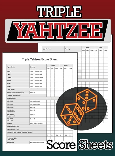 triple yahtzee score sheets triple yahtzee game score pads paperback walmart com