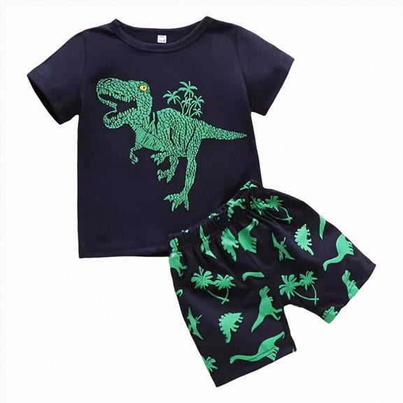 newwalpole Little Boys Short Sleeve Pajamas Sets Toddler 100% Cotton Pjs Kids Sleepwears (Green,4-5 Years)