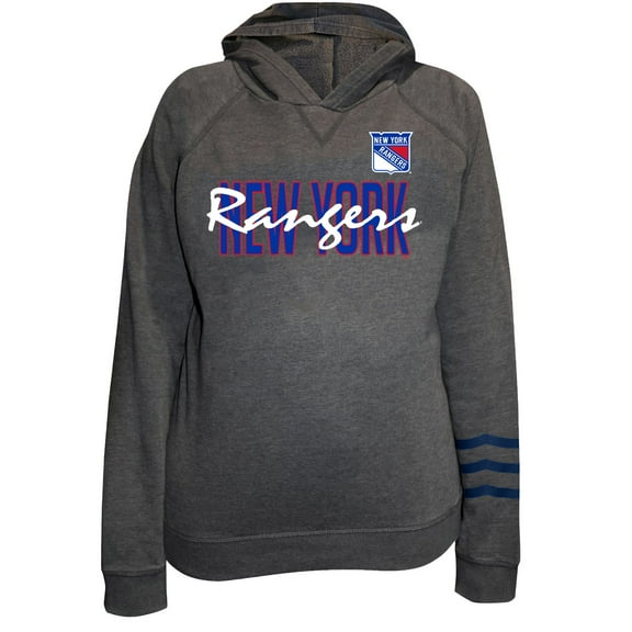 Women's Fanatics Charcoal New York Rangers Plus Size Lightweight Fleece Raglan Pullover Hoodie