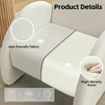 thumbnail image 3 of DRKAT Modern Accent Chairs Set of 2, Upholstered Boucle Arm Single Sofa, Comfy Armchair, Fluffy Reading Chair for Living Room, Bedroom, Home Office, Beige, 3 of 6