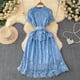 thumbnail image 3 of Vestido largo de punto ahuecado para mujer, ropa de encaje, línea A, Vintage, con flores y gancho, novedad de verano, 3 of 5