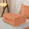 thumbnail image 5 of Castle Fairy Mid Century Vertical Stripe Zipper Twin Comforter Sets with Fitted Sheet and 2 Pillowcases,Vintage Linear Texture Zipper Bedding Set,Pink Soft Pink,Reversible, 5 of 7