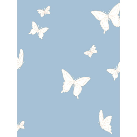 Butterfly Removable Vinyl Wallpaper by Barbie - Periwinkle