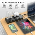 thumbnail image 3 of ONDOG 10 Outlet Surge Protector with 4 USB Ports, Black, 3 of 7