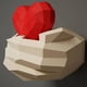 thumbnail image 2 of 1 pieza(s) Corazón de origami 3D Papel de origami 3D Modelo de papel 3D Corazón Papercraft Papercraft DIY: Corazón, 2 of 4