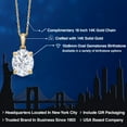 thumbnail image 2 of Gem Stone King 14K Yellow Gold White Zirconia Pendant Necklace | 4.27 Cttw | Gemstone Birthstone | Oval 10X8MM | Gold Necklace for Women | With 18 inch Gold Chain, 2 of 6