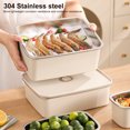 thumbnail image 3 of LCXmlly 304 Stainless Steel Crisper Box Reusable Stainless Steel Sealed Crisper Box Food Storage Containers with Lids Stackable Thick Lunch Box for Food Prep, 3 of 8