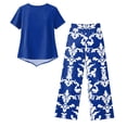 thumbnail image 5 of Women's Two Piece Outfit, Solid Sleeveless Crweneck Tank Top & Leaf Print Shorts Set, Casual Summer Vacation Beach Wear, 5 of 5