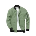 thumbnail image 1 of FAROOT Men's Bomber Jackets Solid/Contrast Color Stand Collar Long Sleeve Zip Front Coat, 1 of 6