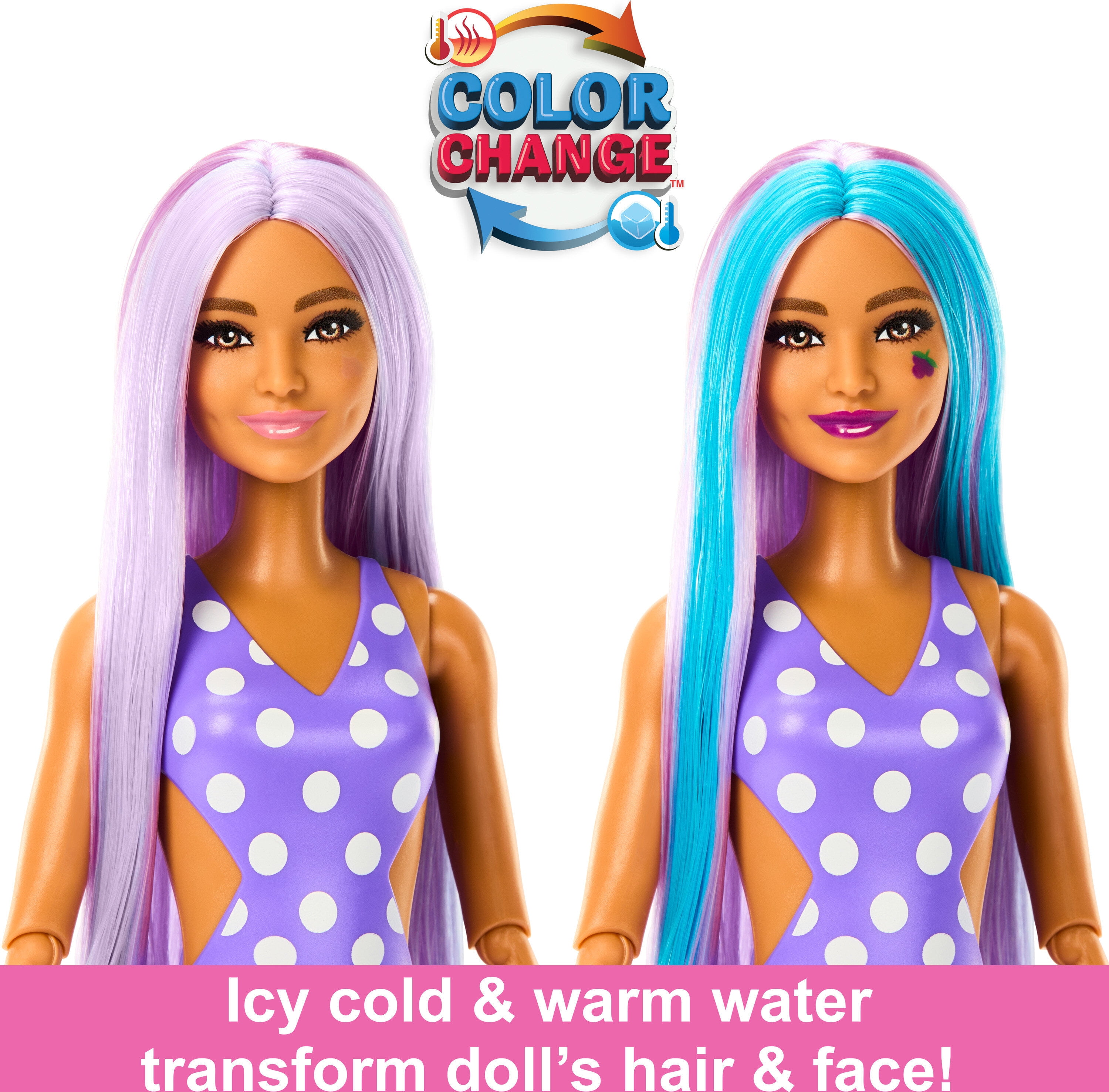 Barbie Pop Reveal Doll Grape Fizz Series with 8 Fruity Sensory Surprises Walmart