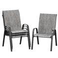 thumbnail image 3 of Amopatio Patio Chairs Set of 4, Outdoor Stackable Dining Chairs for All Weather, Breathable Garden Outdoor Furniture for Backyard Deck,Light Gray, 3 of 7