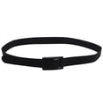 thumbnail image 3 of Men's Women's Silicone Belt Rubber Plastic Buckle Plain Leather Style Adjustable-Black, 3 of 8