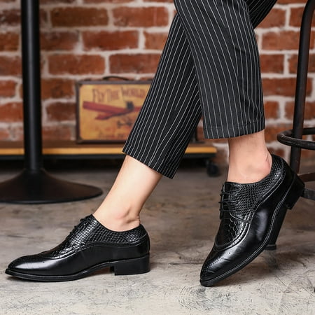 

Toyella Casual Leather Shoes Brock Lace Up Men s Shoes Black 40