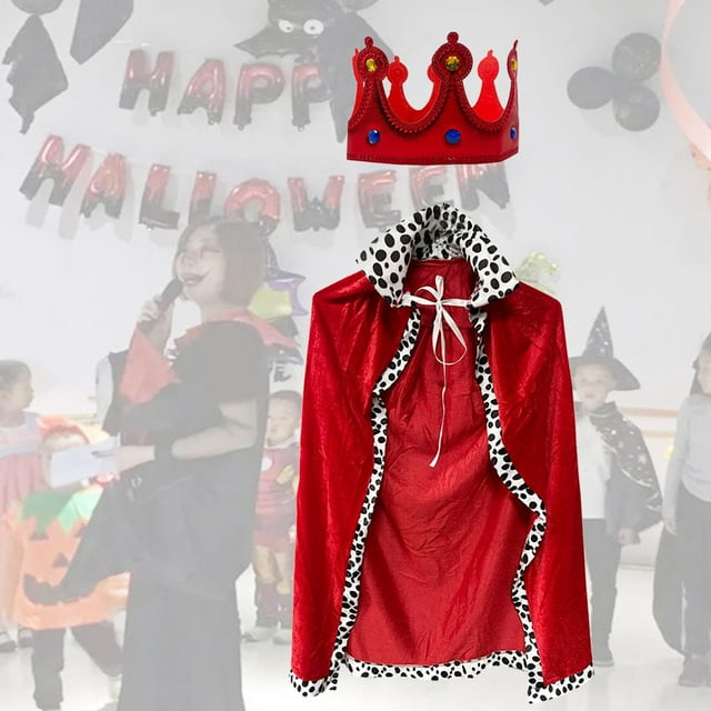 BELOVING Robe de Roi Enfants Costume d'Halloween Cosplay Jeu de Rôle Déguisement Préscolaire Rouge