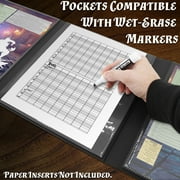 CASEMATIX DM Screen 8-Panel Deluxe GM Screen - Eight Panel Folding Dungeon Master Screen with 2 Swinging Panels for TTRPGs - Black, Inserts Not Included