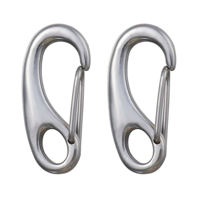 KAKOWELY 2 Pcs Stainless Steel Pet ID Tag Quick Clips Clamps For Dogs and Cats 50mm,1.97X"X0.94"X0.39"