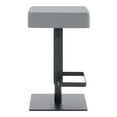 thumbnail image 3 of Armen Living Kaylee Contemporary Swivel Barstool in Matte Black Finish and Grey Faux Leather, 3 of 6