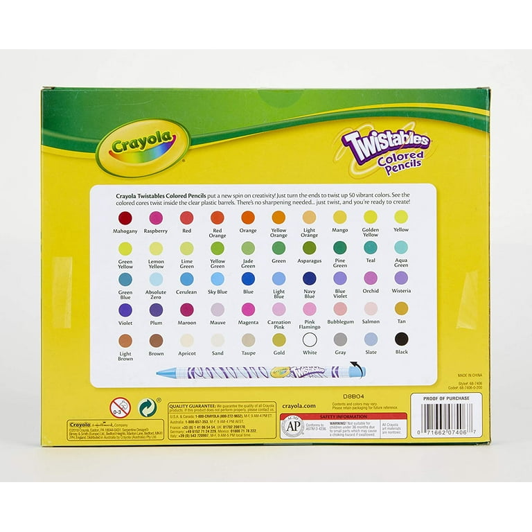 50 Colors in Motion Twist up Crayons Colored Pencils Kids Crayon