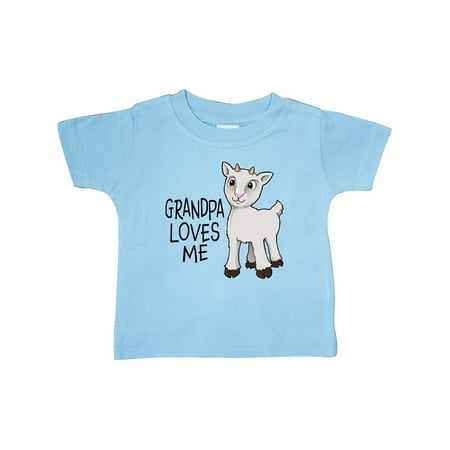

Inktastic Grandpa Loves Me- cute goat Gift Baby Boy or Baby Girl T-Shirt