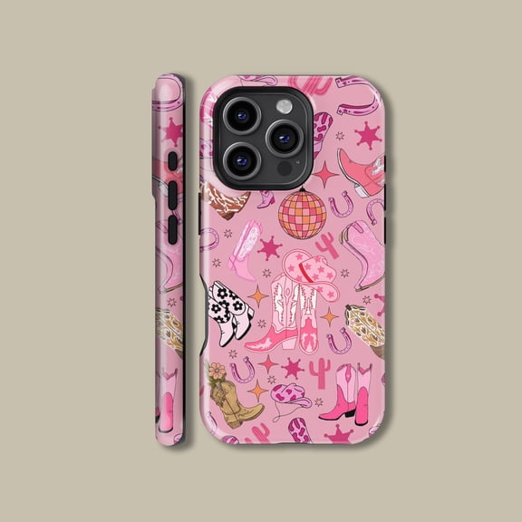 Western Cowgirl Boots Collage Case for iPhone Samsung Country