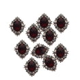 thumbnail image 6 of 10 Pieces Alloy Pearl Crystal Buttons Rhinestones Rhinestones Rhinestones , Dark Red, 30x25mm, 6 of 7