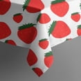 thumbnail image 5 of Red Strawberry Plants Fruit Green Leaf White Pattern Square Tablecloth,Waterproof Square Table Cover,Wipeable Spillproof Washable Table Cover for Home Kitchen Party Decor 42"X42"(107x107cm), 5 of 6