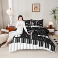 thumbnail image 4 of Homewish Piano Violin Saxophone 3-Piece Full Size Comforter Sets for Teens Boys Girls,Music Melody Bedding Comforter Set,Musical Notes Lightweight Bedding Sets,Breathable Home Decor,Reversible, 4 of 8