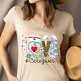 thumbnail image 4 of Love Caregiver T-Shirt | Nurse Graphic Medical Theme Tee, Navy, Size 3XL, 4 of 6