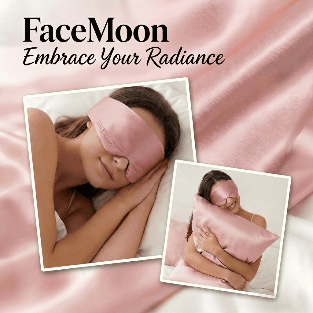 FACEMOON 100% Mulberry Silk Sleep Mask, Comfortable, Pressure-Free, Blackout