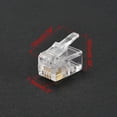 thumbnail image 2 of Telephone Modular Plug Male RJ11 Connector, Copper Core 4P4C Clear 100pcs, 2 of 5