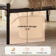 thumbnail image 4 of Queen Size Bed Bed Frame with Headboard, Mattress Foundation Metal Platform Bed, No Box Spring Needed, Black, 4 of 14