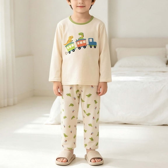 NAISIBABY Boys Outfit Sets,Cute Graphic Long Sleeve Tops and Pants 2PC Loungewear White Size 3T
