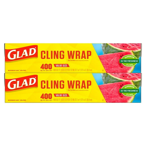 Glad Cling Plastic Wrap, 2 pk./400 sq. ft. - Clear