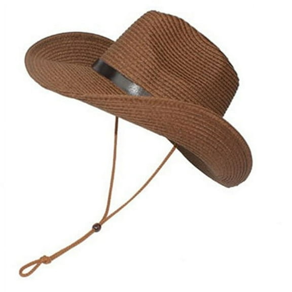 NIAIZEK Coffee Wide Brim Straw Hat for Men Foldable Floppy Sun Hat Breathable for Outdoor Activities