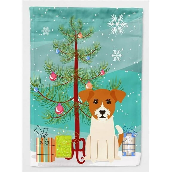 Carolines Treasures BB4233GF Merry Christmas Tree Jack Russell Terrier Flag Garden Size