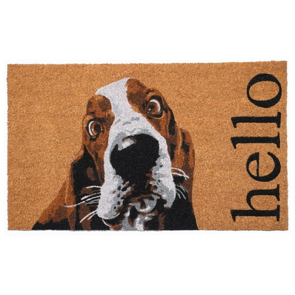 Calloway Mills 109571729 Brown/White Basset Hound Doormat 17" x 29"