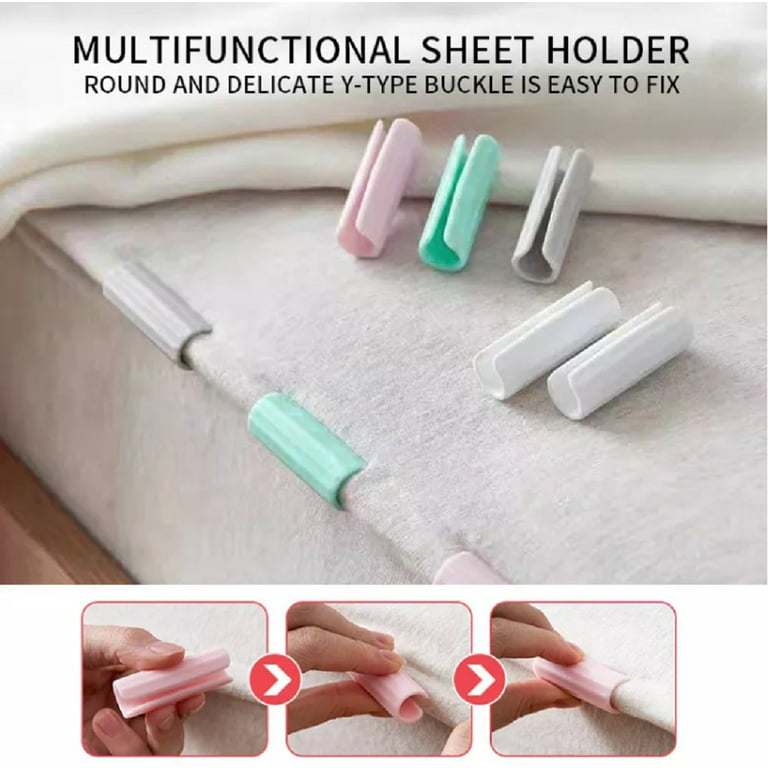 Bed Skirt Double-Pronged Holding Pins - Set Of 16, Press in Box Spring to  Hold Elastic Bed Skirt in Place, Multi 